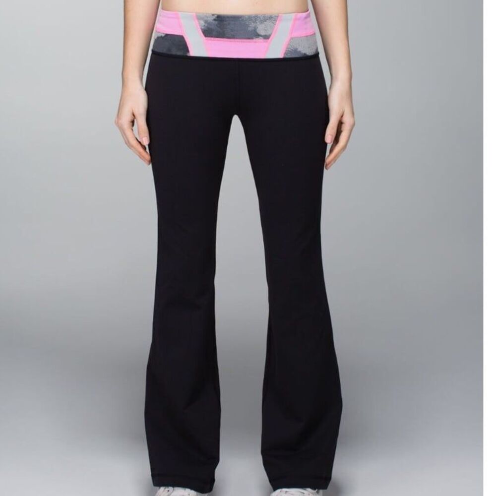 Lululemon Groove Pant Full-On Luon Black / Quilt Spring 14-07 (8) #248